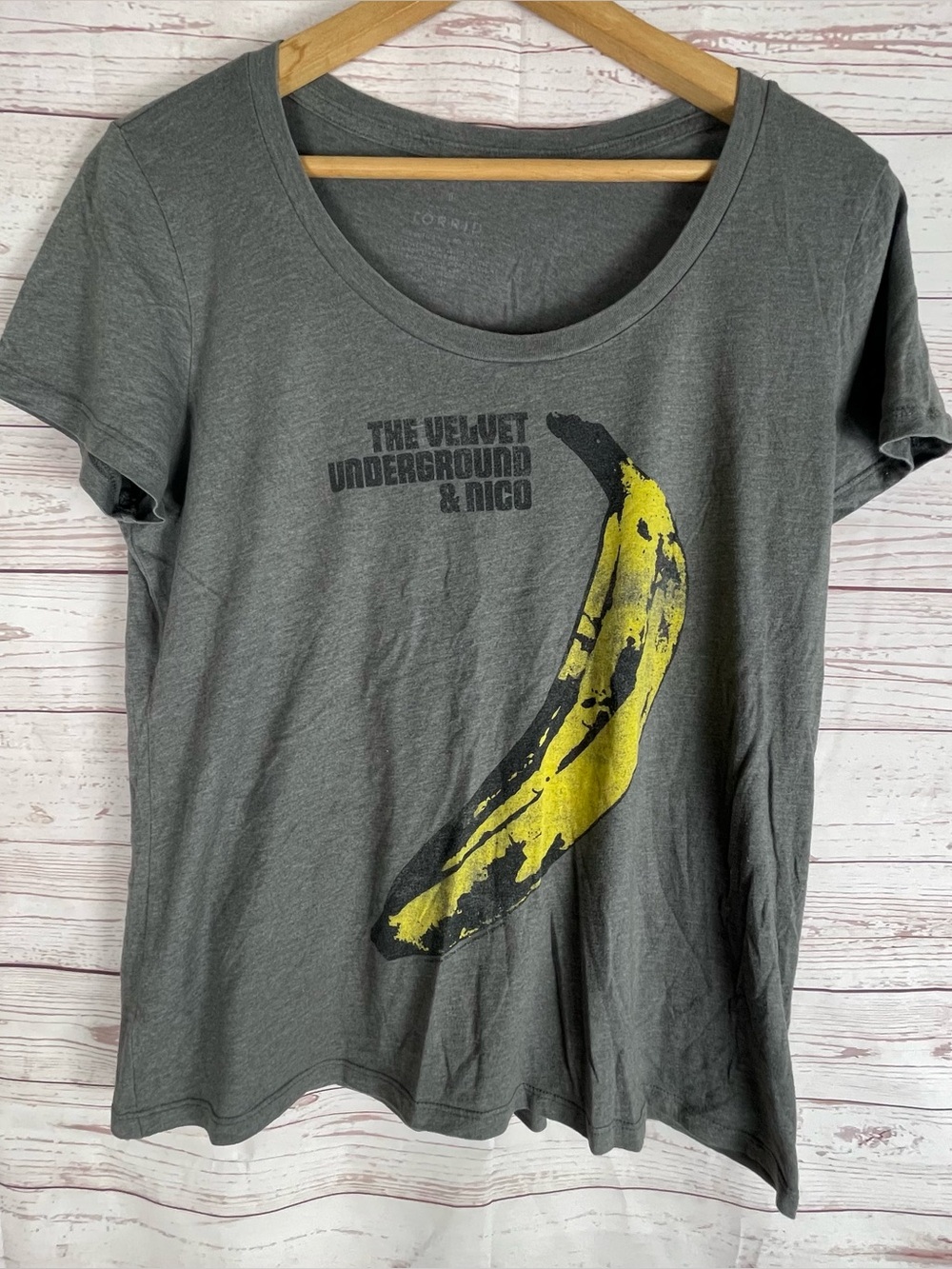 Torrid | The Velvet Underground & Nico Andy Warhol Banana crew tee Gray Sz L/XL